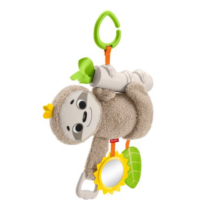 Fisher-Price Slow Much Fun Stroller Sloth Baby Toy With Sensory Details For Newborns